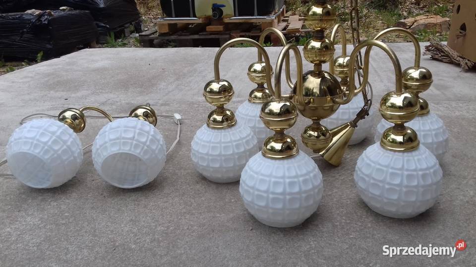 Retro lampa wiszaca z kinkietem z 1969 roku dolnośląskie Lubań