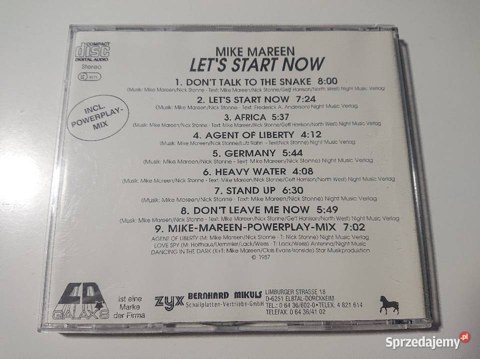 Mike Mareen Lets Start Now CD Italo Powerplay Tychy