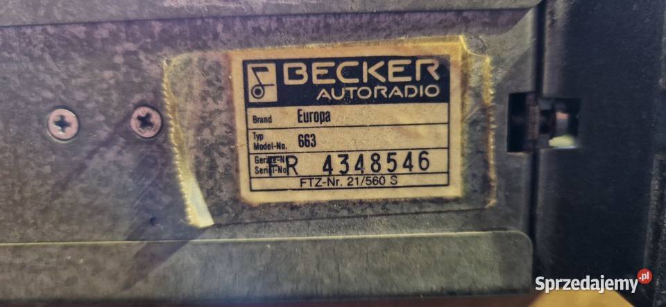 Becker europa 663 Pozostałe łódzkie sprzedam