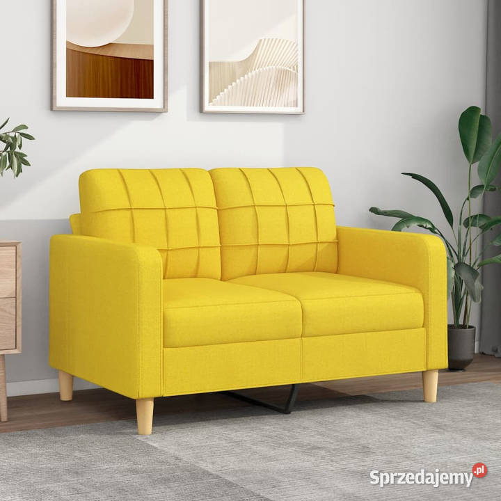 Sofa 2osobowa jasnożółta 120 tapicerowana Warszawa