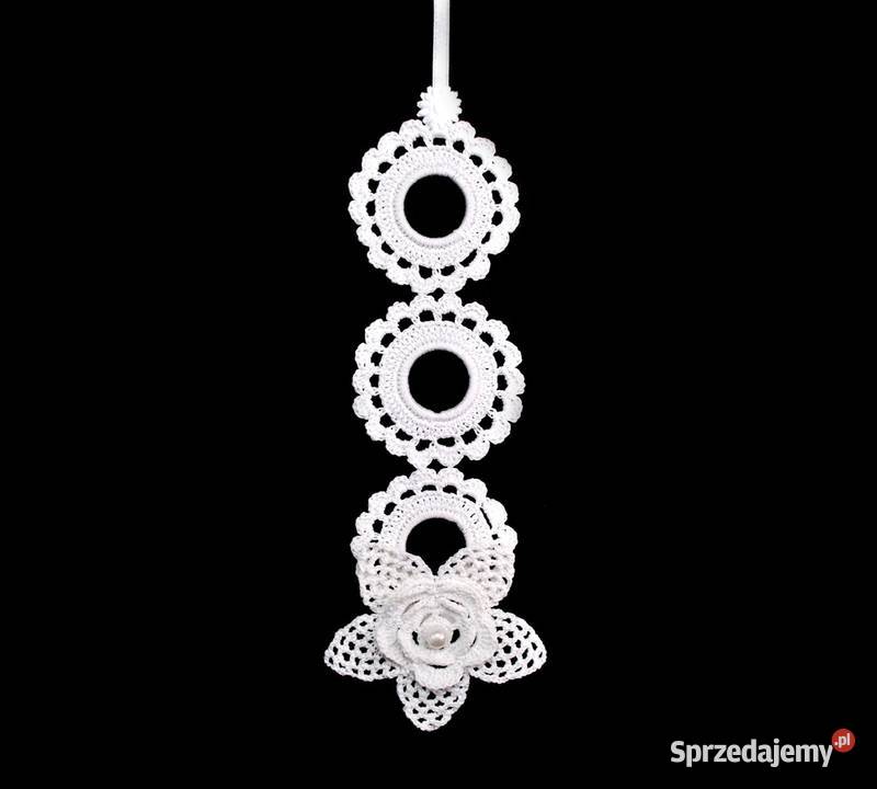 Zawieszka ozdoba na okno szydełkowa 26x9 Z158