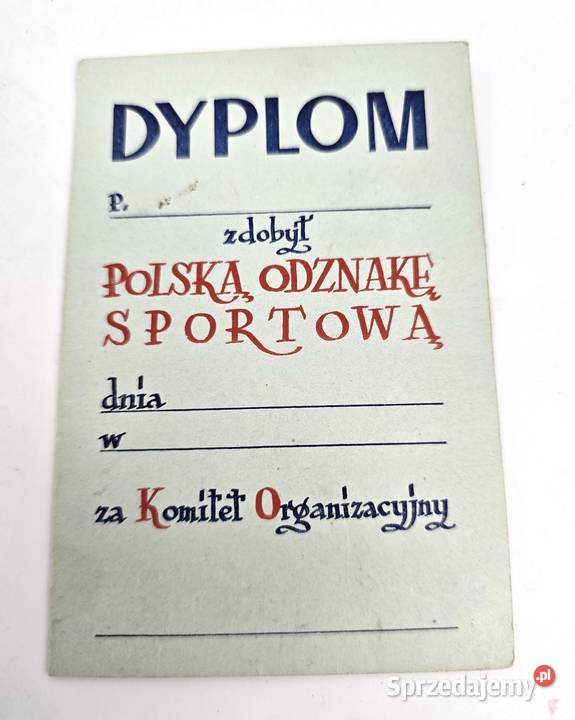 Dyplom Polskiej Odznaki Sportowej na emigracji Bronisze