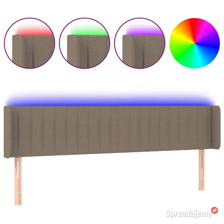 Zagłówek do łóżka z LED taupe 183x16x7888 sprzedam