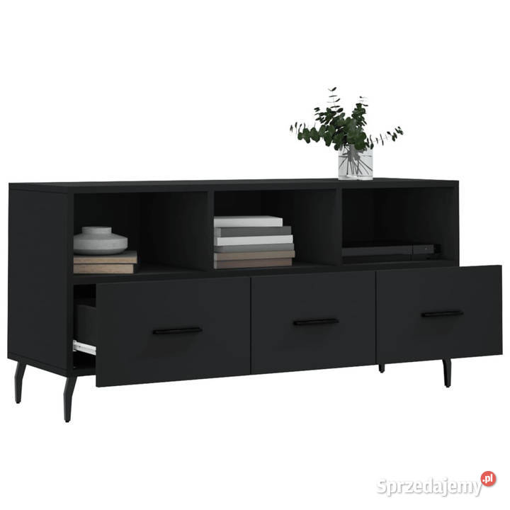 Szafka pod TV czarna 102x36x50 materiał