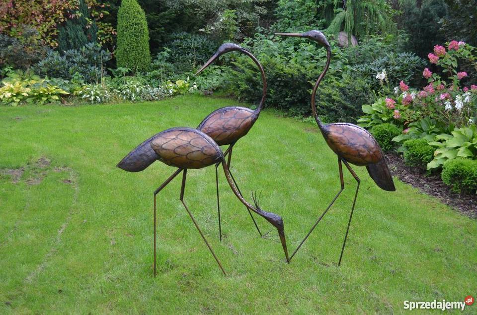 Ptak ogrodowy metalowy czapla 150 Lębork