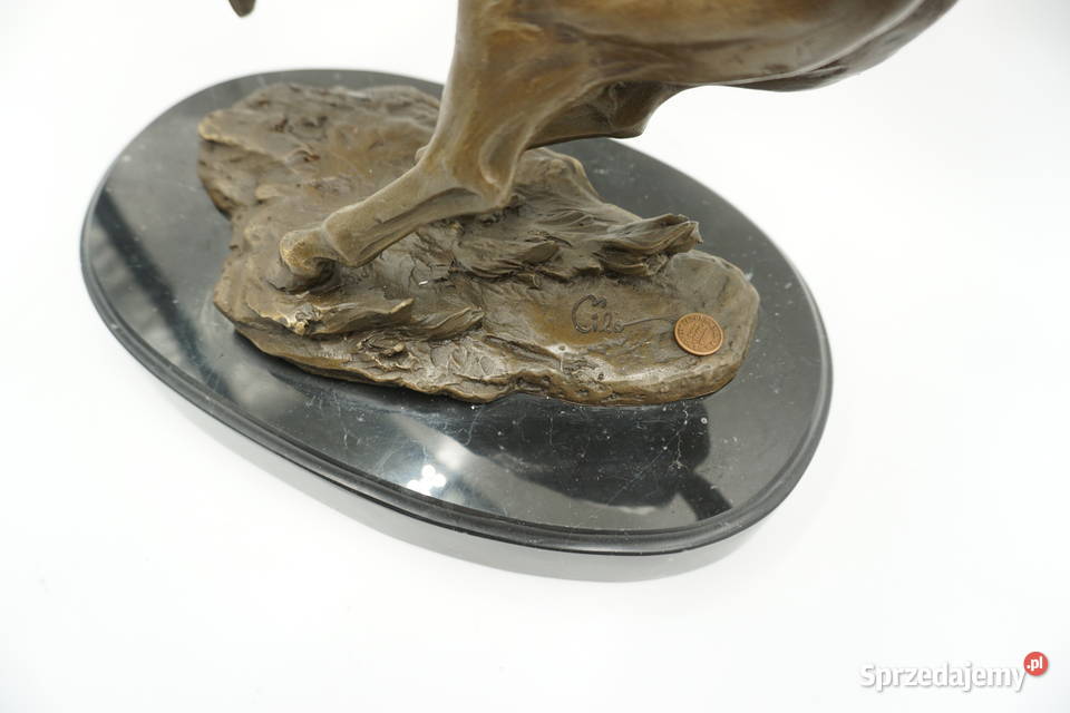 FIGURA Z BRĄZU KOŃ W GALOPIE GROŹNY KOŃ dolnośląskie Niemcza sprzedam