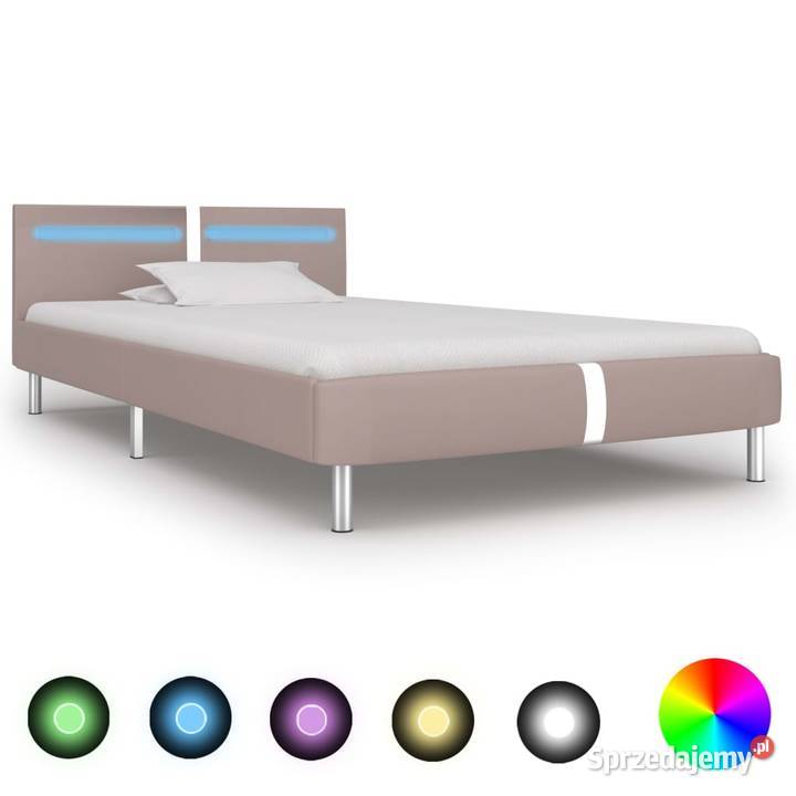 vidaXL Rama łóżka LED, kolor cappuccino, 280861