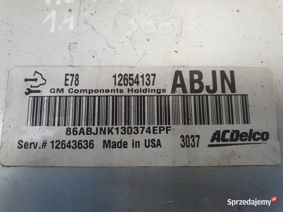 Opel Astra IV J 14 T turbo STEROWNIK SILNIKA Chełm