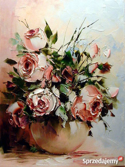 Obraz olejny 30x40 Róże Warszawa