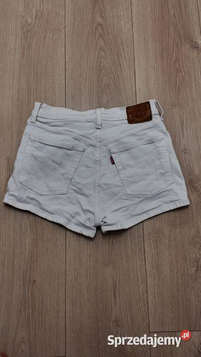Białe vintage szorty denim Levis 501 łódzkie Łódź