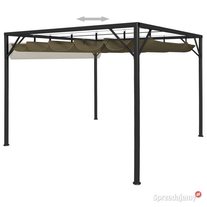Altana ogrodowa ze zwijanym dachem 3x3 m taupe mazowieckie