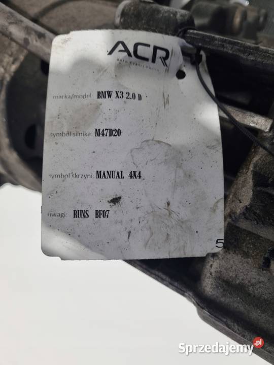 SKRZYNIA BIEGÓW BMW X3 E83 20 D diesel M47 150 Chełm