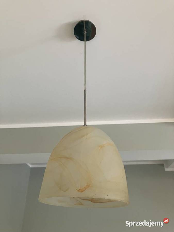 Lampa wisząca szklana beżowy ALFA chrom polska Rzeszów