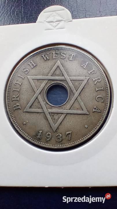 Stare monety 1 pens 1937 Brytyjska Afryka Lesko