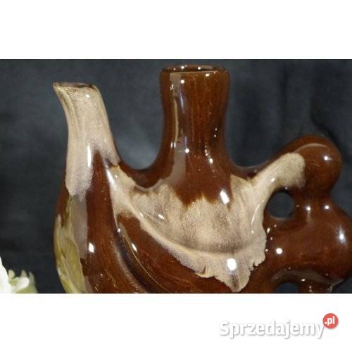 Ceramiczny zestaw karafka i 6 kieliszków vintage sprzedam