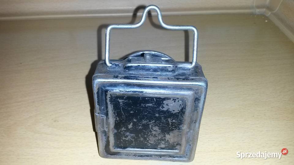 Stara Niemiecka metalowa latarka sygnalizacyjna