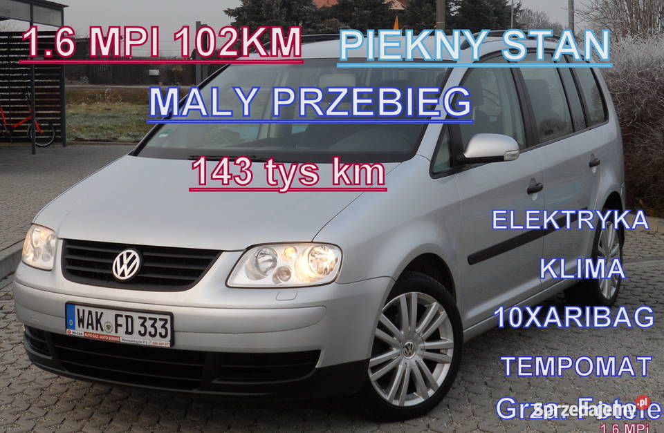 VOLKSWAGEN TOURAN 16102 MPiPrzebieg 143 143419km małopolskie Nowe Brzesko
