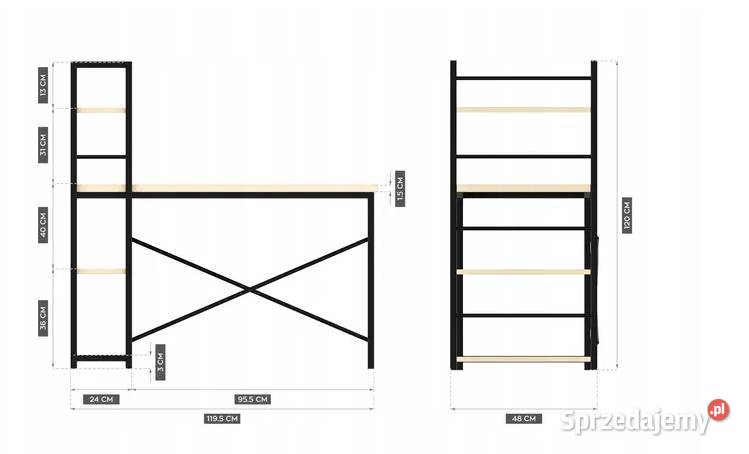 BIURKO komputerowe szkolne z REGAŁEM stół Stolik łódzkie Drzewica