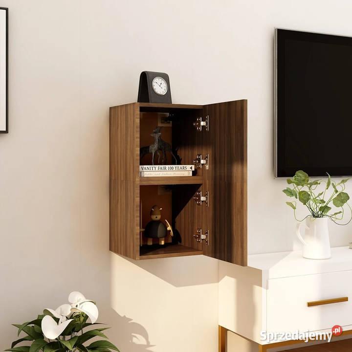 Wiszące szafki TV 2 brązowy dąb 305x30x30 Warszawa