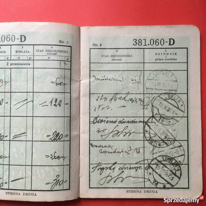 838 Książeczka Wkładkowa PKO zachodniopomorskie Szczecin