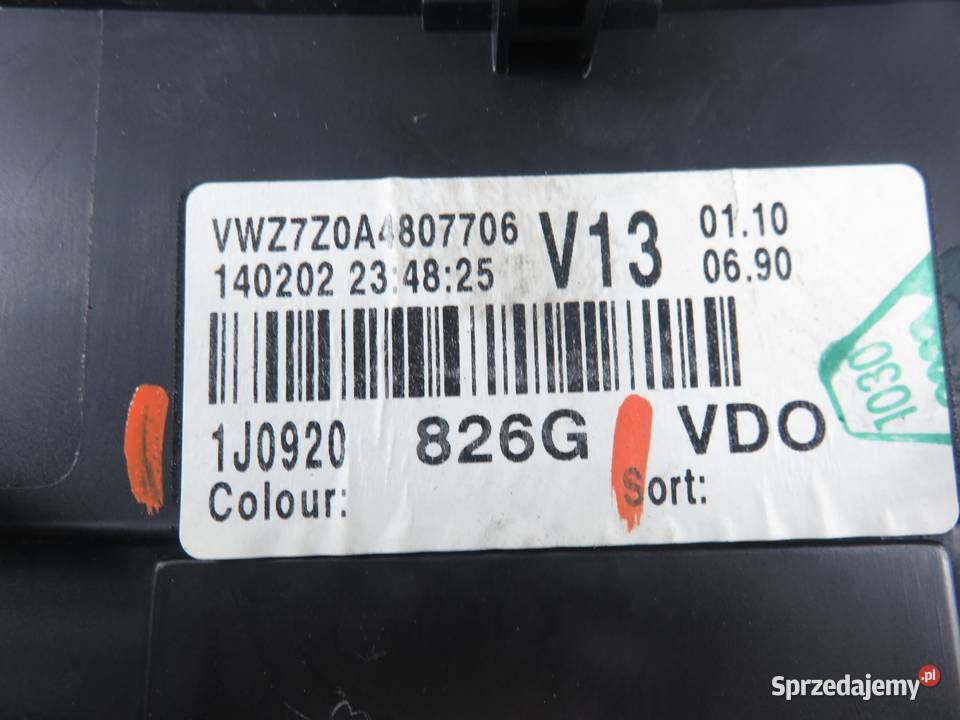 LICZNIK VW GOLF IV 1J1 16 FSI BAD 1J0920826G osobowe sprzedam