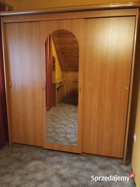 Duża szafa z drzwiami przesuwnymi i lustrem 175 Sulejówek sprzedam