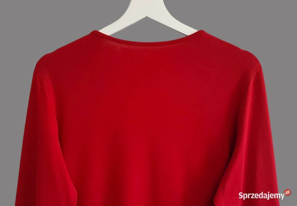 Damska czerwona bawełniana bluzka z długim Chrzanów