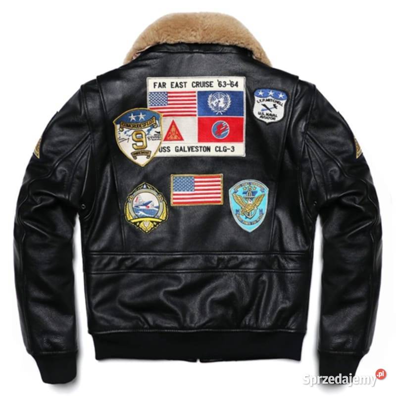 Nowa męska kurtka skórzana Top Gun w kolorze Odzież codzienna