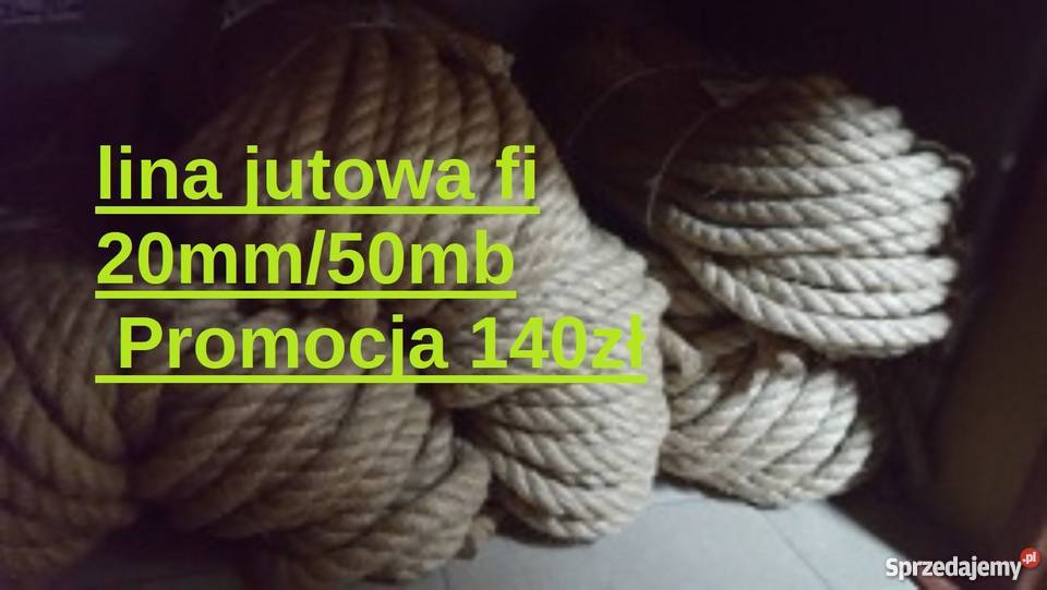 Lina żeglarska linka jutowa fi 17 mm wszystkie pomorskie