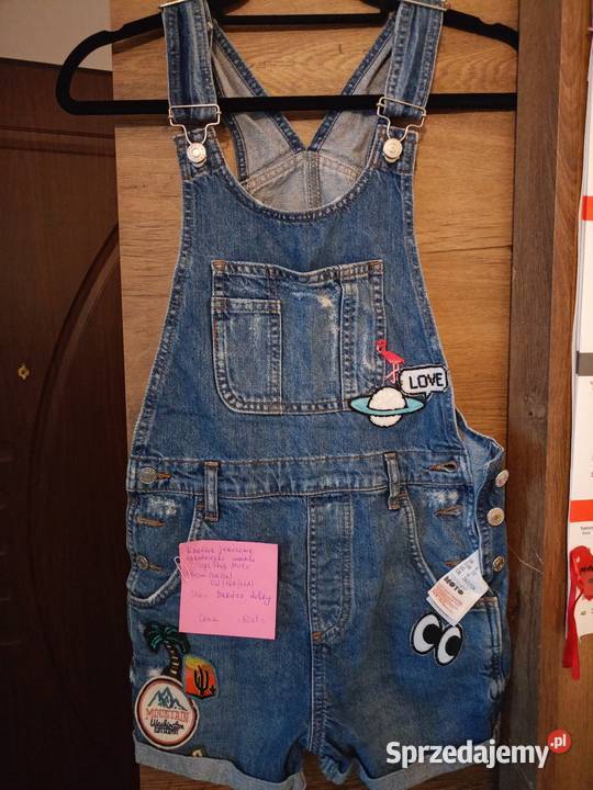 Krotkie jeansowe ogrodniczki marki Topshop Moto Chełmno