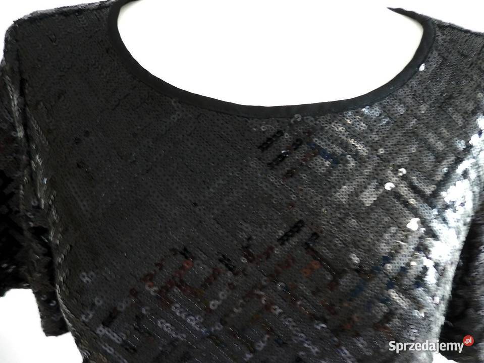 Bluzka Cekinowa Czarna Wieczorowa Balowa Łomża