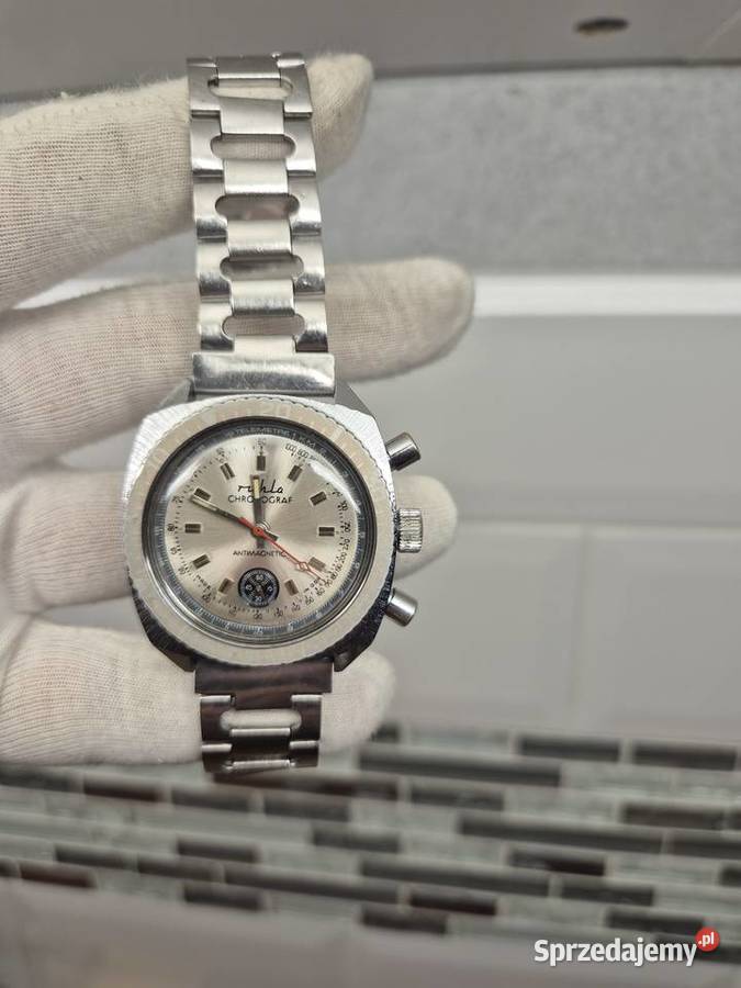 Zabytkowy zegarek Ruhla chronograf z NRD Chorzów