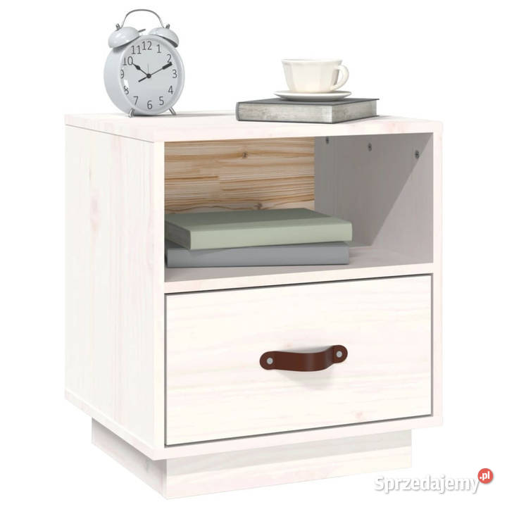 Szafka nocna biała 40x34x45 lite drewno sosnowe Warszawa