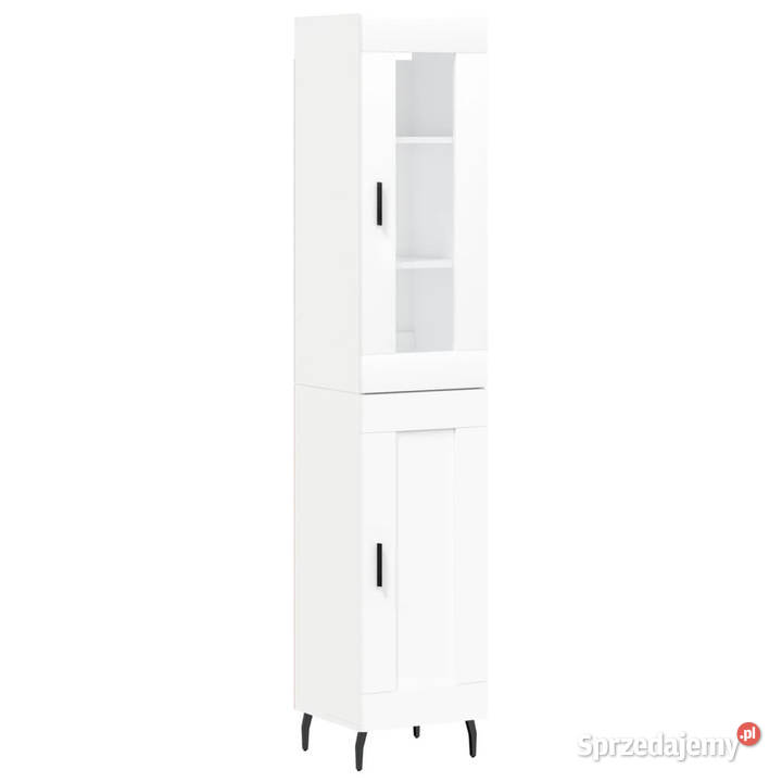 Wysoka szafka biała 345x34x180 materiał Warszawa