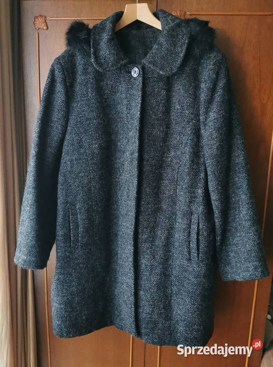 Płaszcz damski ciepły duży rozmiar Kaptur