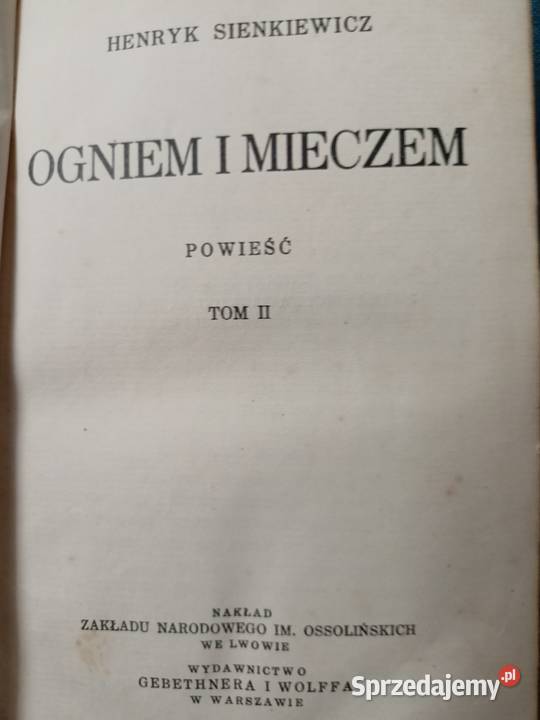 Ogniem i mieczem Sienkiewicza książki Warszawa