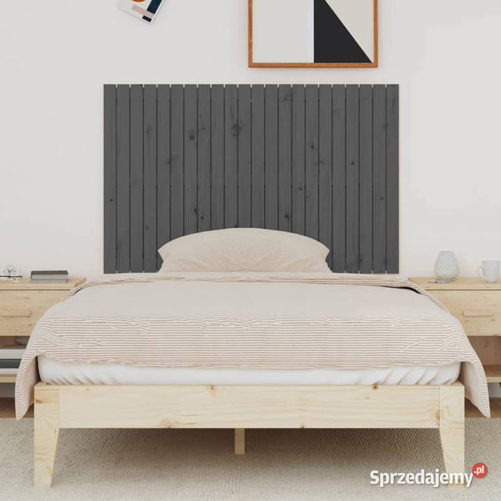 Wezgłowie łóżka szare 140x3x90 lite drewno Warszawa