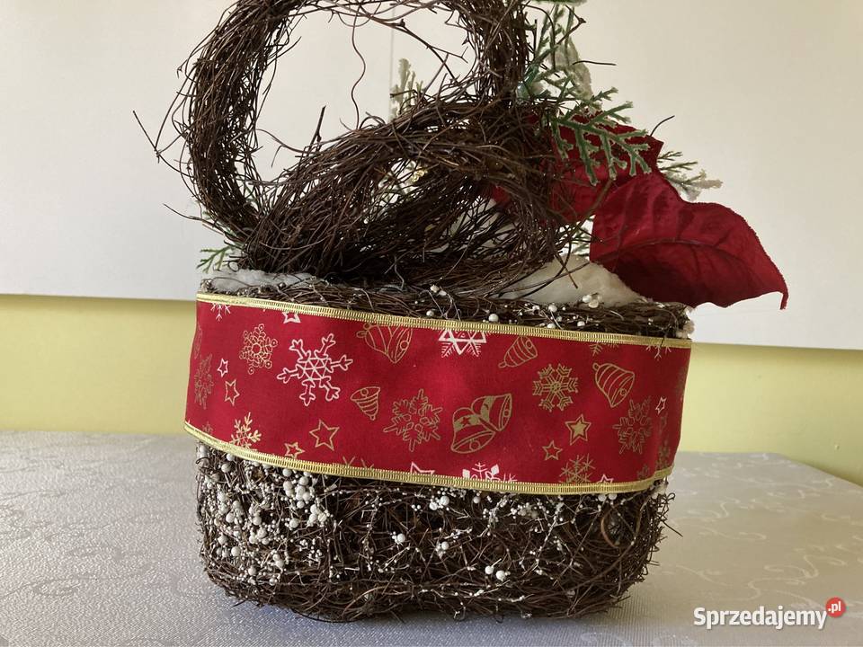 Stroik Bożonarodzeniowy Świąteczny HandMade odcienie czerwieni Czerwionka-Leszczyny
