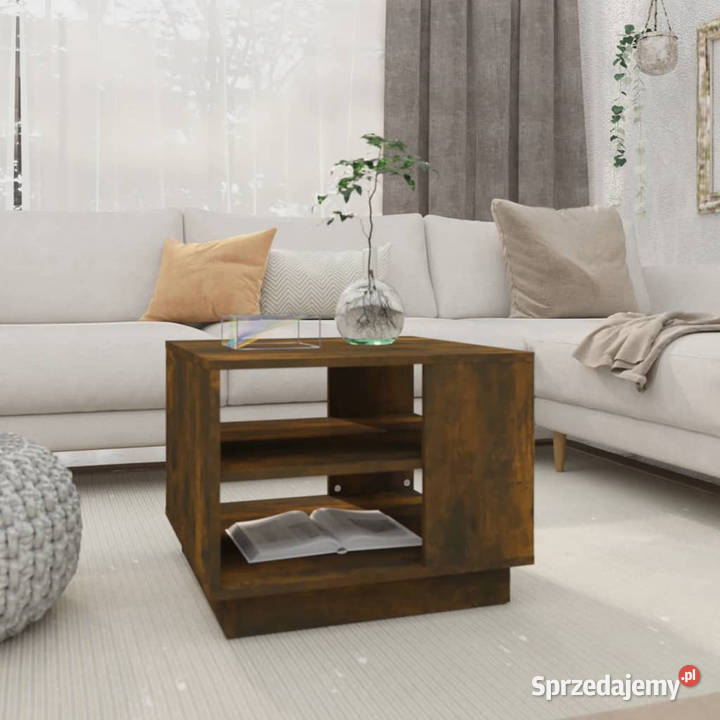 Stolik kawowy przydymiony dąb 55x55x43 WM813086 Warszawa sprzedam