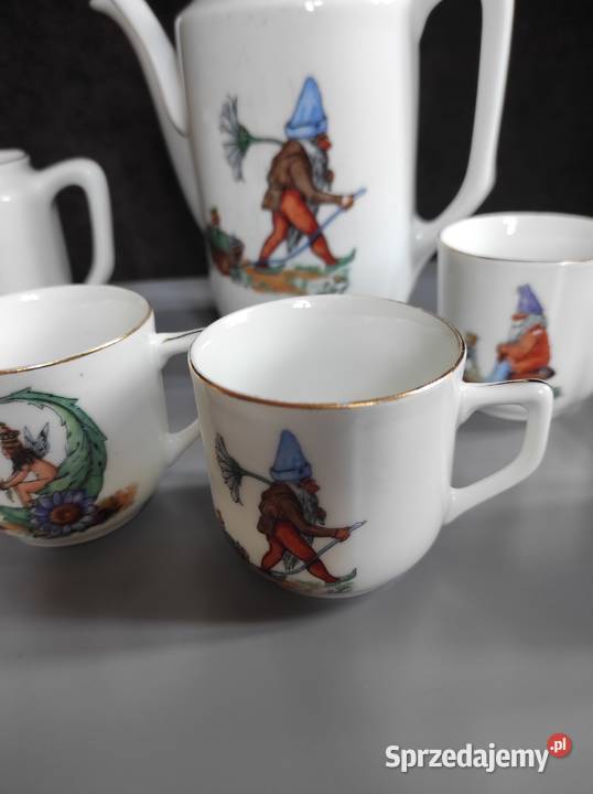 Stara porcelana dzieci elfy krasnale wróżki