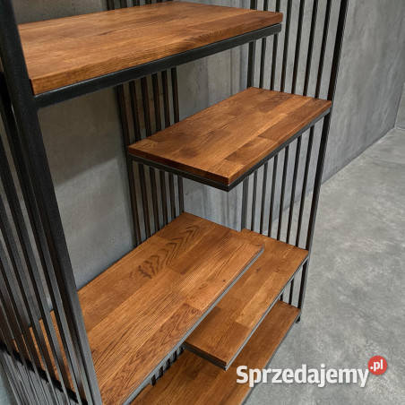 Regał metalowy loft Rzeszów Szafa dąb