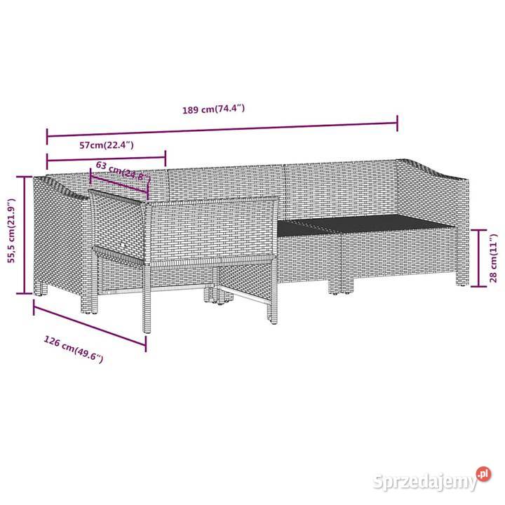 Zestaw mebli ogrodowych narożnik sofa mebel Zestawy mebli ogrodowych Wschowa