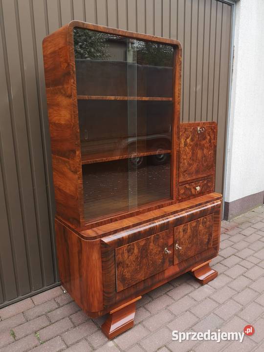 Witryna Barek ARTDECO Unikat Zgrabny Orzech Swarzędz