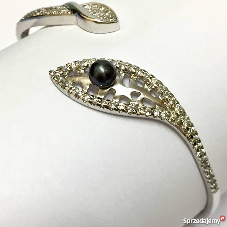 Naszyjnik i Bransoletka BIAŁE ZŁOTO WĄŻ Czarne Warszawa sprzedam