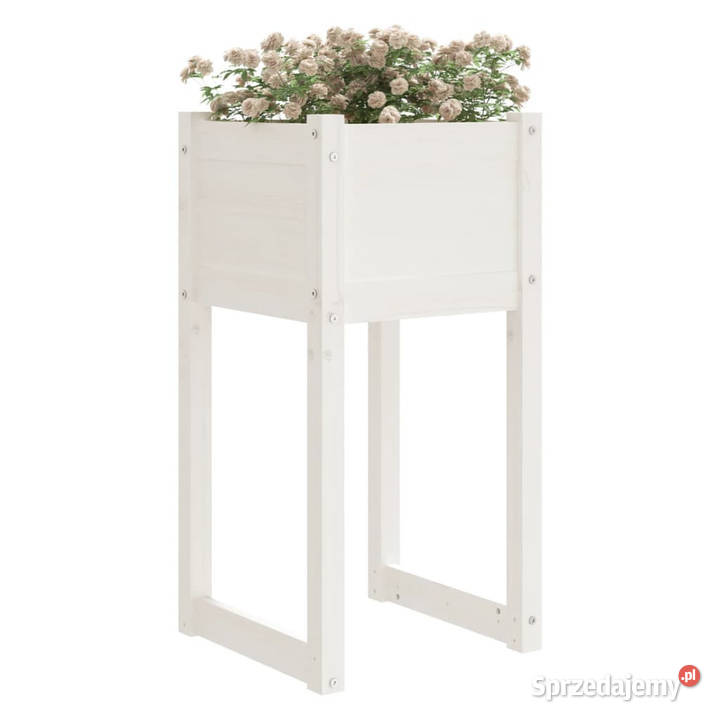 Donica biała 40x40x81 lite drewno sosnowe mazowieckie Warszawa sprzedam