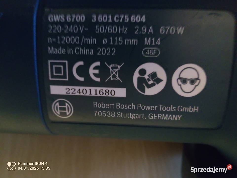 Szlifierka Kątowa BOSCH PROFESSIONAL GWS 6700 Ostrowiec Świętokrzyski