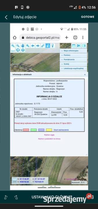 Sprzedam działkę rolnolesną 2600m2 Nieruchomości sprzedam