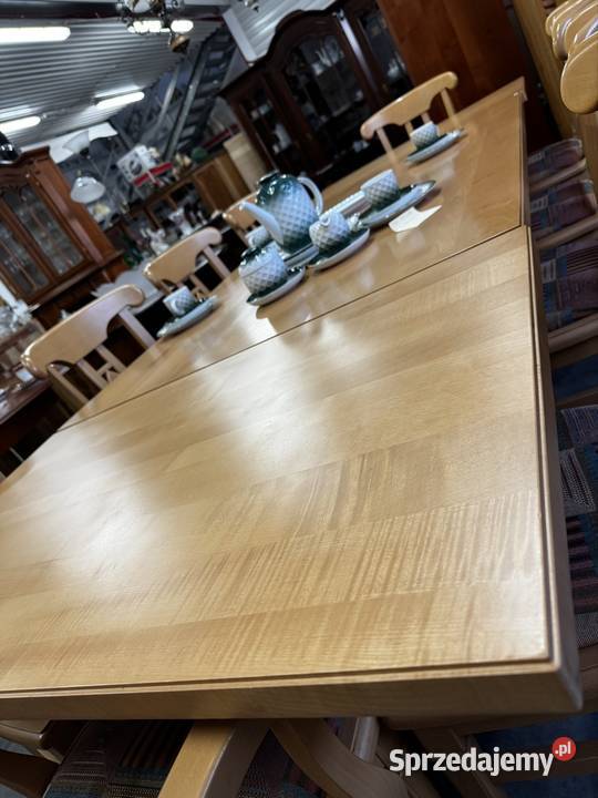 Stół drewniany Bukowy 10 krzeseł 98cm warmińsko-mazurskie Ełk