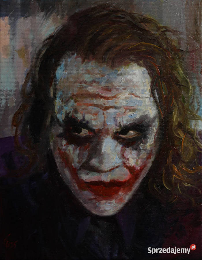 Obraz olejny Joker Portret 24x30 Antyki, Sztuka, Kolekcje Strzyżów