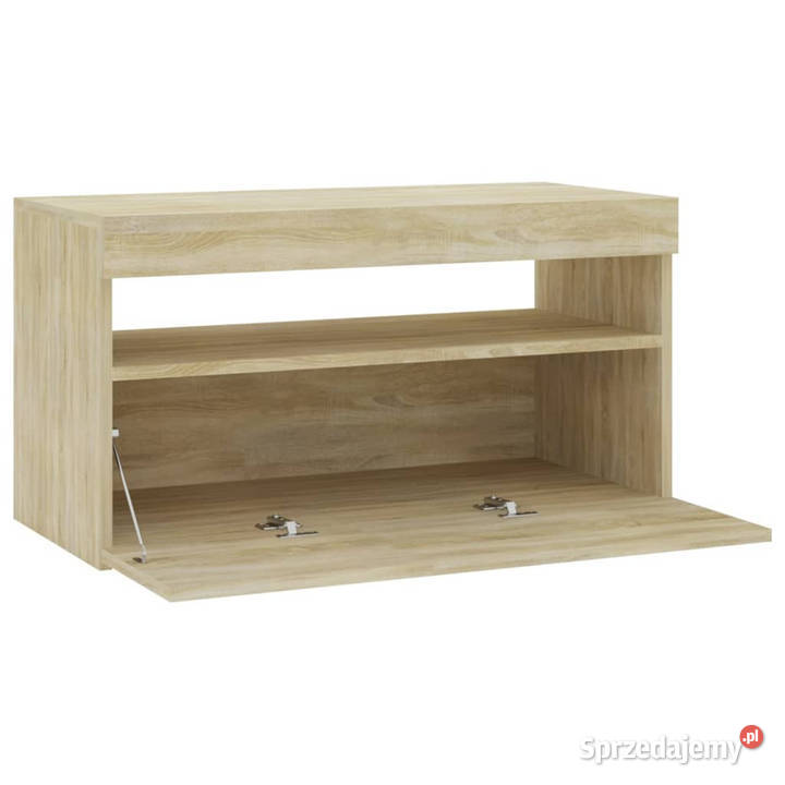 Szafka TV z oświetleniem LED dąb sonoma 75x35x40 mazowieckie Warszawa